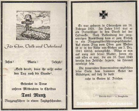 Historische Trauerkarte aus einer Oberaussemer Sammlung